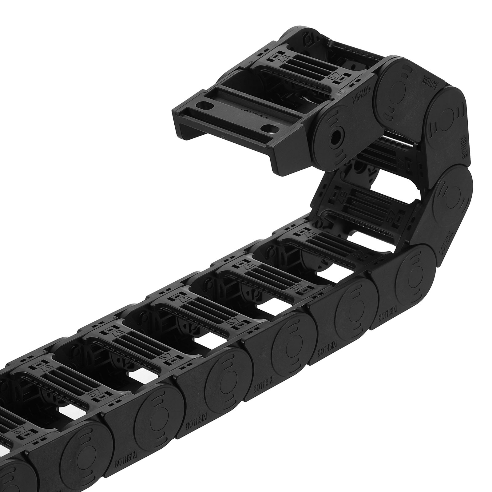 Drag Chain Cable Carrier Open Type with End Connectors R55 25X57mm 1M