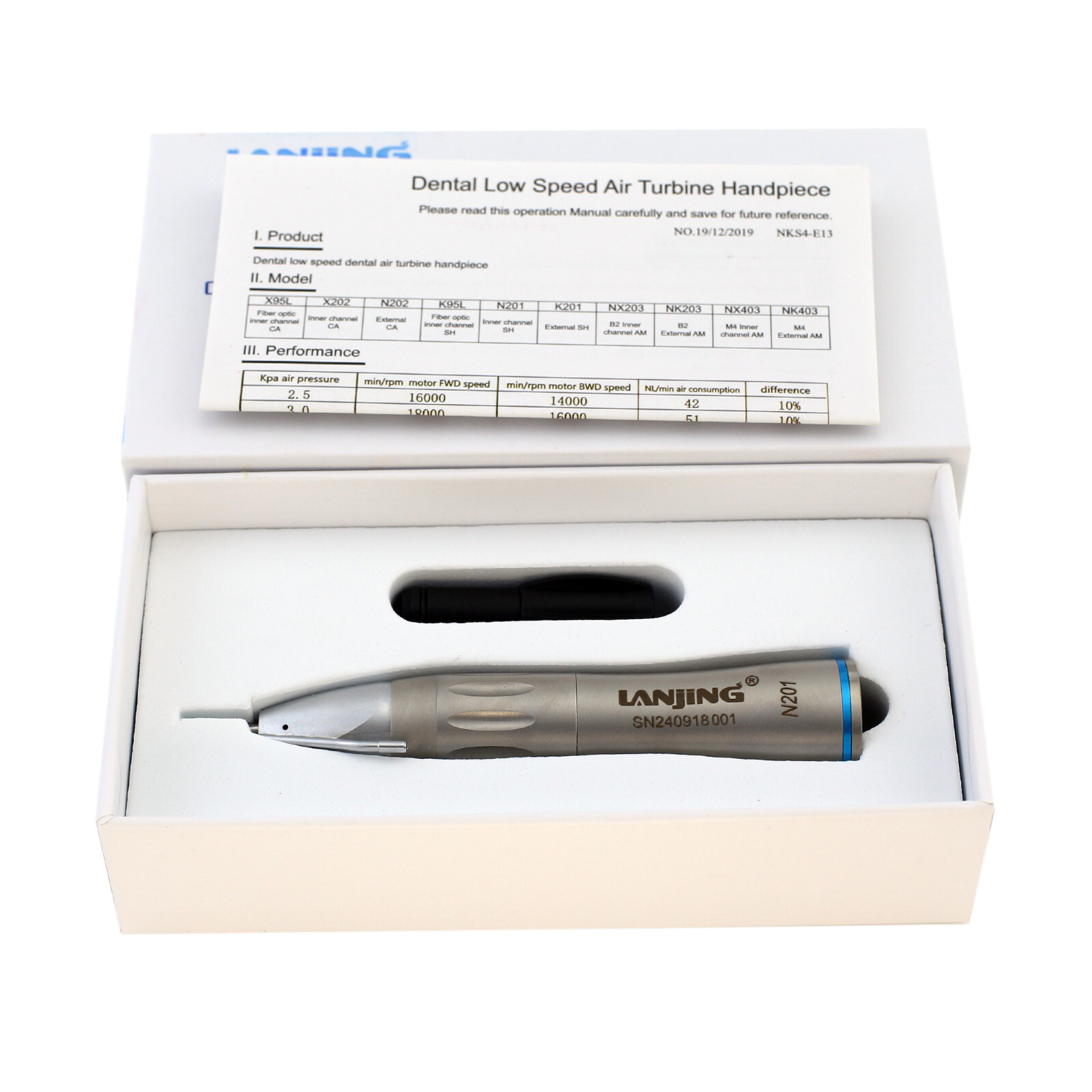 Dental Surgical Handpiece 1:1 Nose Cone Straight Attachment External Irrigation