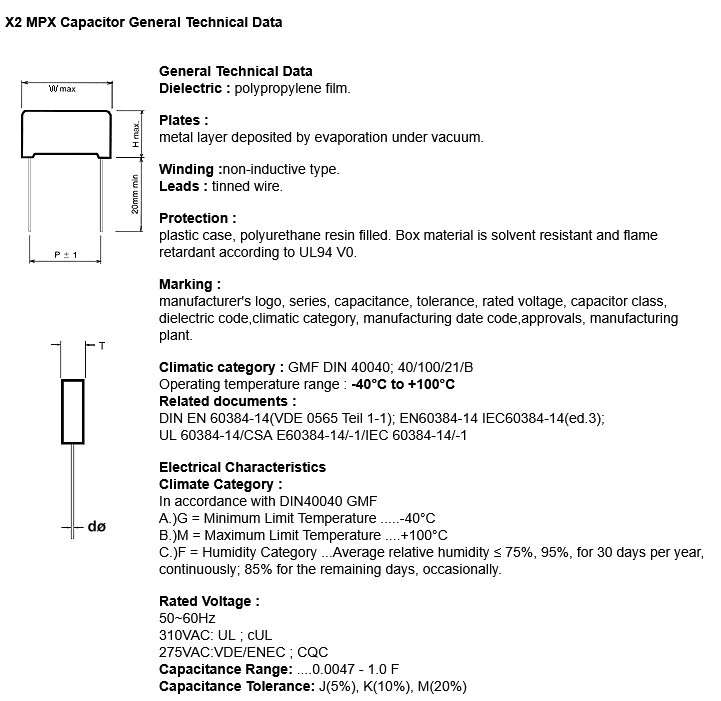 QTY (20) .056uf 275Vac 10% X2 SUPPRESSION POLYPROYLENE FILM PX563K3ID1 CARLI