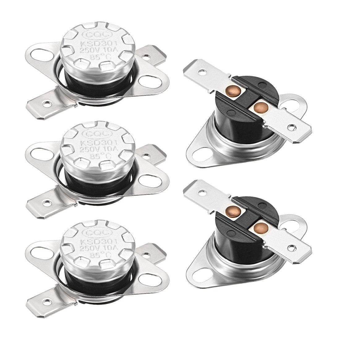 5pcs Thermostat 85°C/185°F 10A Closed N.C Adjust Snap Disc Temperature Switch
