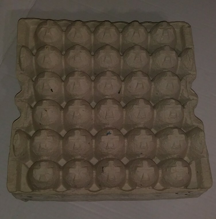 (6) empty 30 count egg paper cartons large craft art supplies