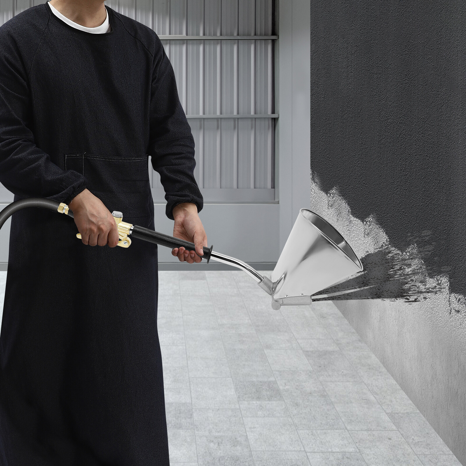 Cement Mortar Sprayer 4 Jets Stucco Sprayer Mortar Spray Gun Hopper Wall Paint