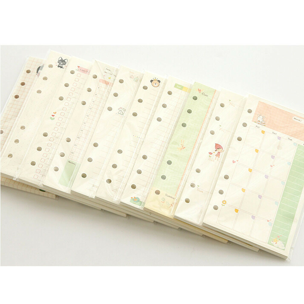 A5/A6 Colorful Paper Month Week Ruled Planner NoteBook Diary Schedule Refills #s