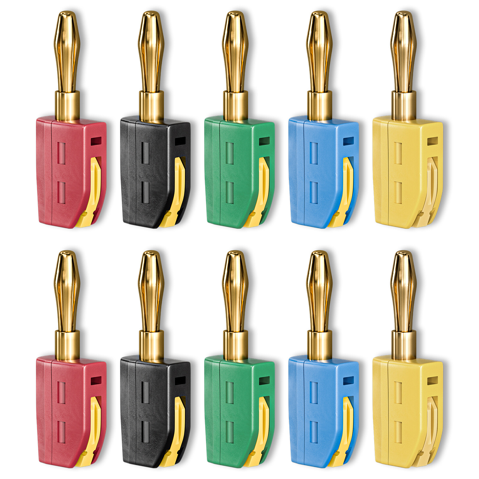 4mm Banana Plug High Current Quick Connect Gold-Plated 10PCS Banana Connector