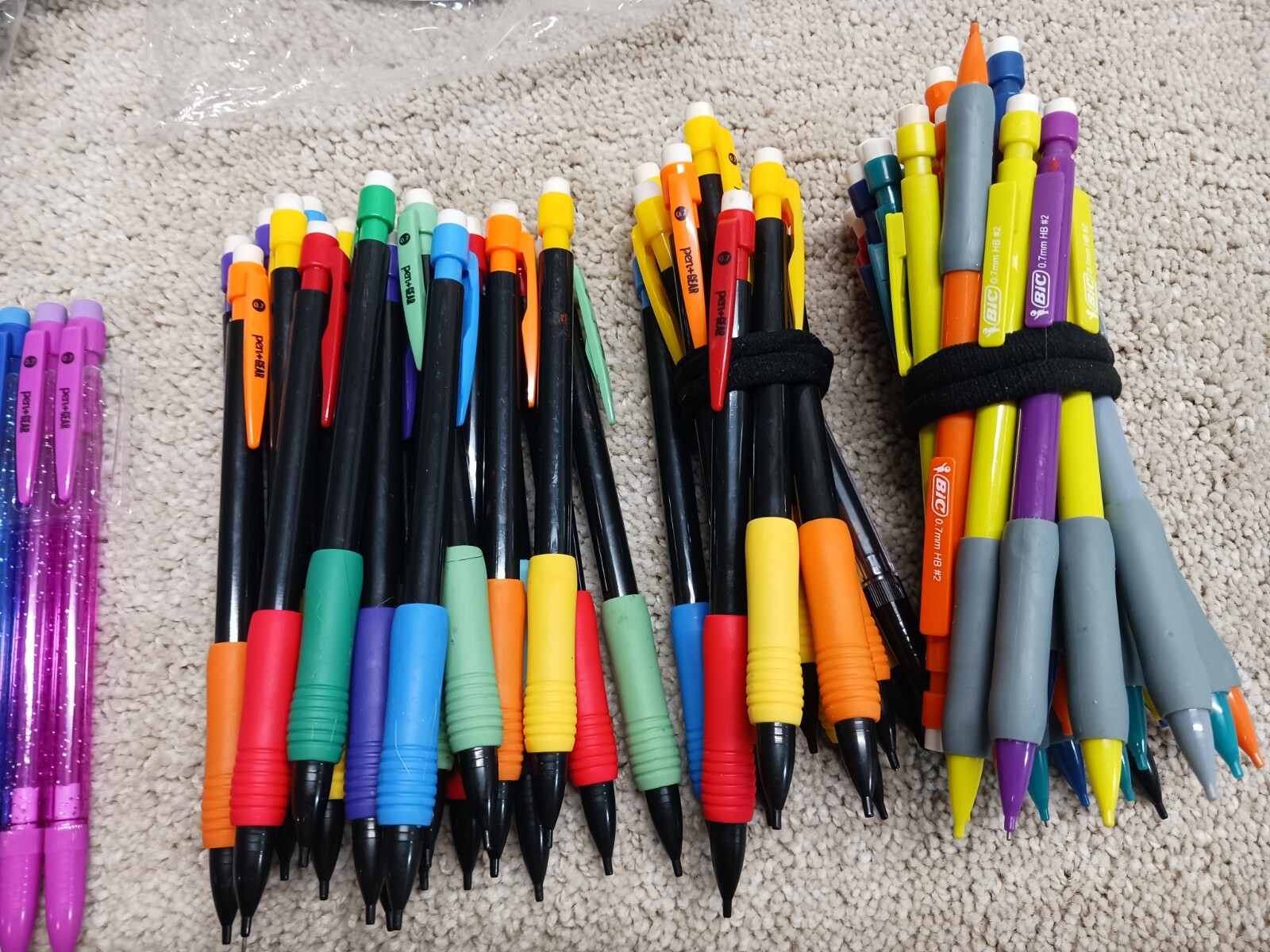 Lots Of Pen + Gear Pens Mechanical Pencil Bic HEB Markers Organizers Compass