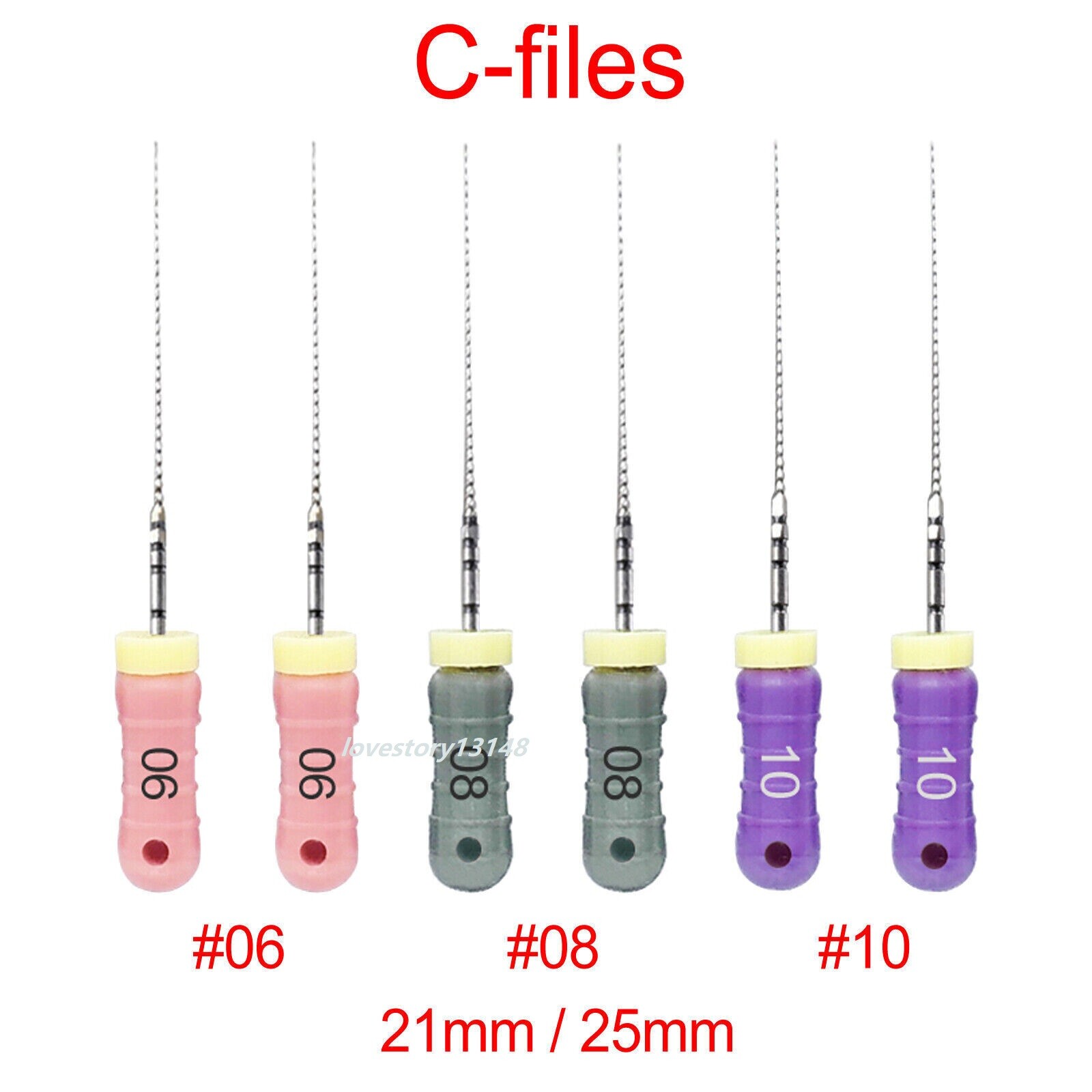 21/25MM C-files Dental Hand Use Endo Root Canal Steel Stainless Steel 6 Pcs/Pack