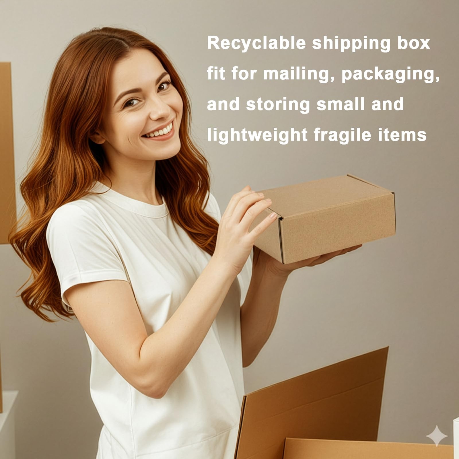 MEBRUDY 6x4x2 Inches Shipping Boxes Pack of 20, Small Corrugated Cardboard Box f