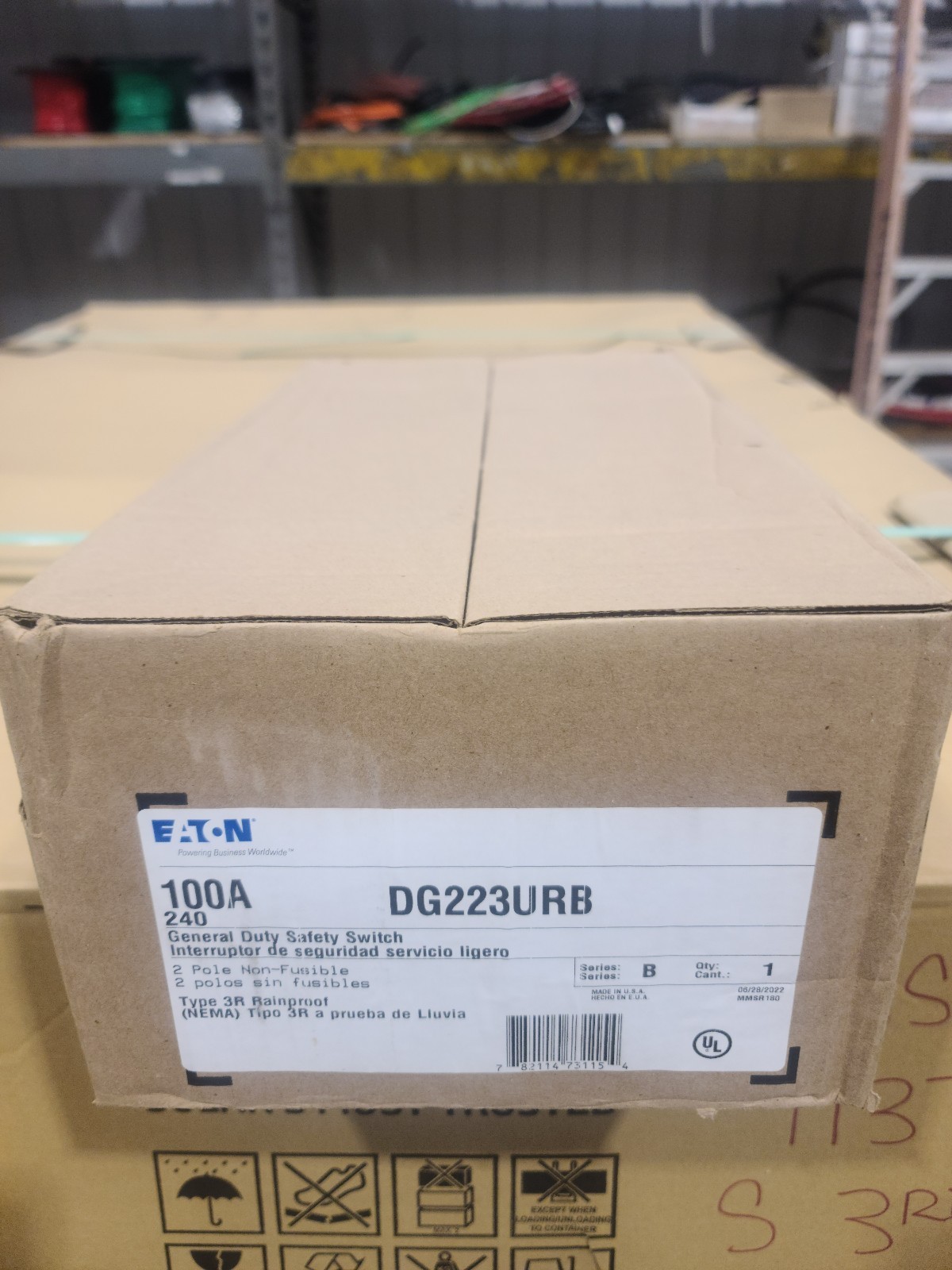 DG223URB Eaton Cutler Hammer 2P 100 amp 240V Non Fused 3R Outdoor Disconnect