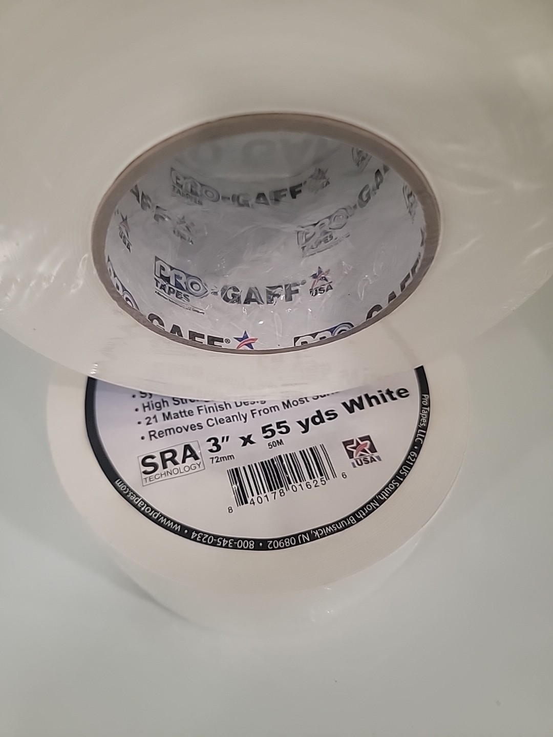 3 Inch Pro Gaff Premium Matte Cloth Gaffer’s Tape Lot Of 2 Pro Tape White