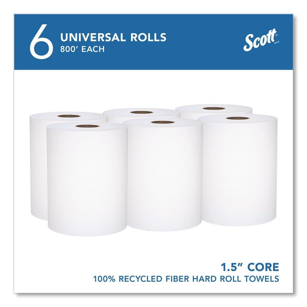 Scott 56158 8″ x 800′ 1-Ply Hard Roll Paper Towels – White (6/CT) New