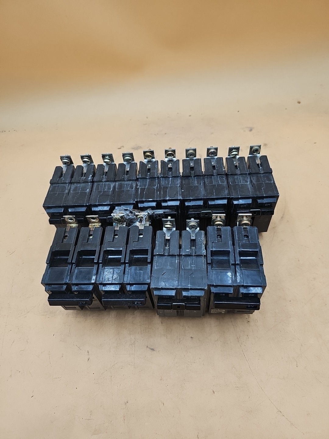 LOT OF 9 GE General Electric Bolt-On Circuit Breakers. THQB2120, THQB2130