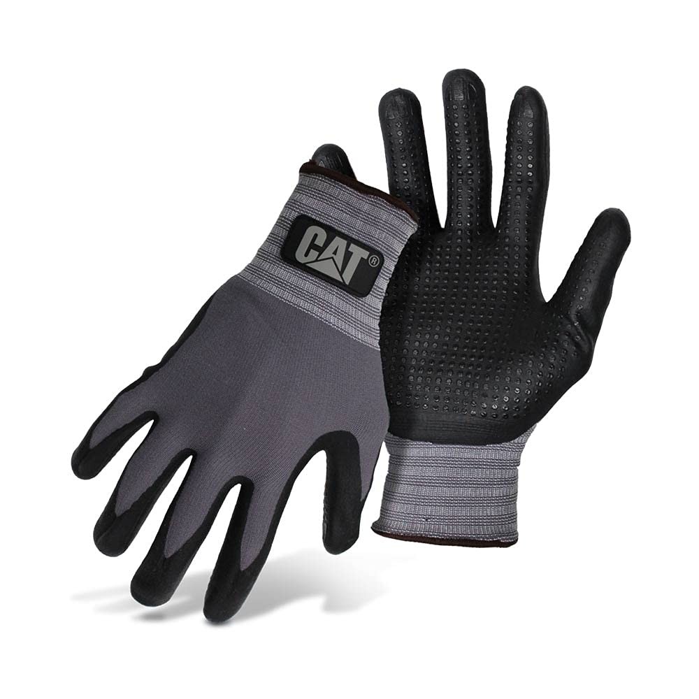 CAT017419L Dipped and Dotted Nitrile Coated Palm Gloves – Large, Safety Wear …