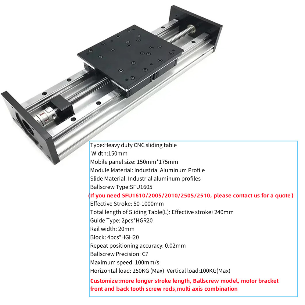Ball screw Linear Motion Stage Actuator CNC Linear Slide Table Nema Servo Motor