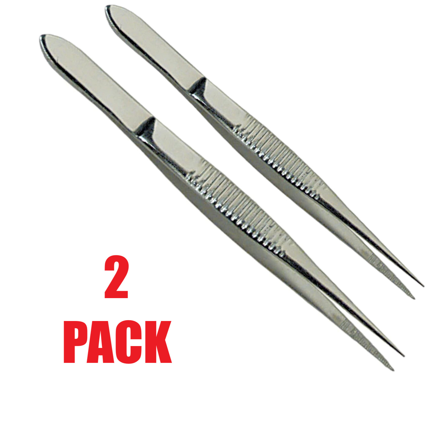 2 Pack 3.5″ Grafco 2768 Thumb Dressing Forceps Serrated Stainless Steel Tweezers