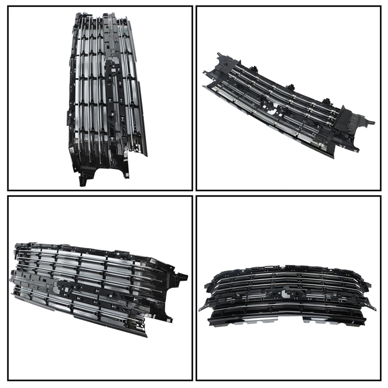 Black Front Upper Grille 4pcs Chrome Trim Tahoe Suburban 2021 2022