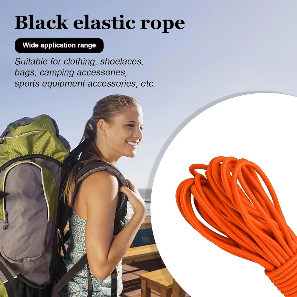 1/8″ Bungee Shock Cords with Hooks,65 Feet Elastic Nylon Cords Kayak Stretch Str