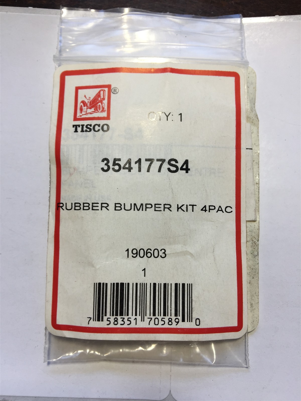 Tisco New Old Stock Part # 354177S4 RUBBER BUMPER KIT 4 PACK