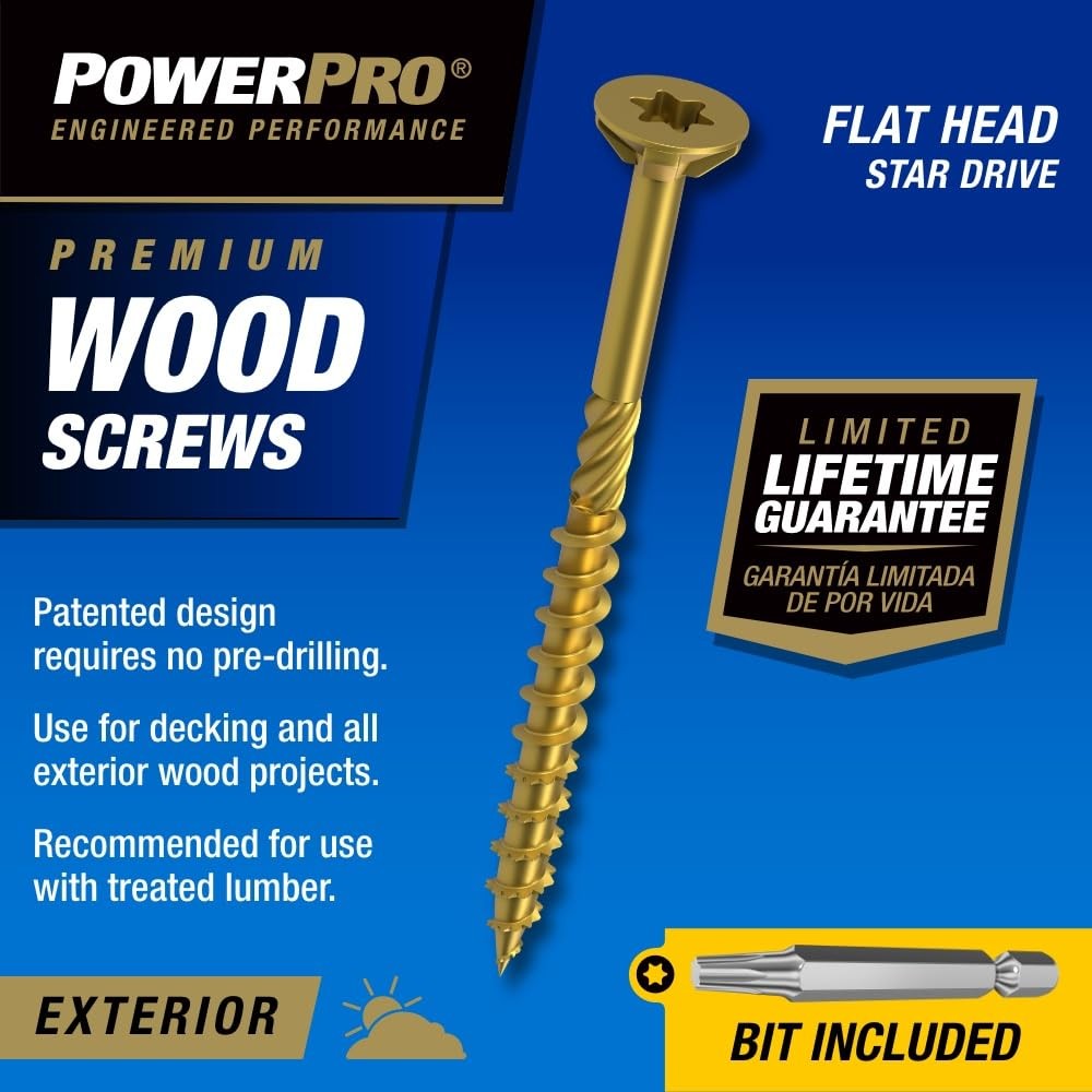 Exterior Wood Screws, x 2 Inch All-Purpose Deck Screws for Outdoor Projects,