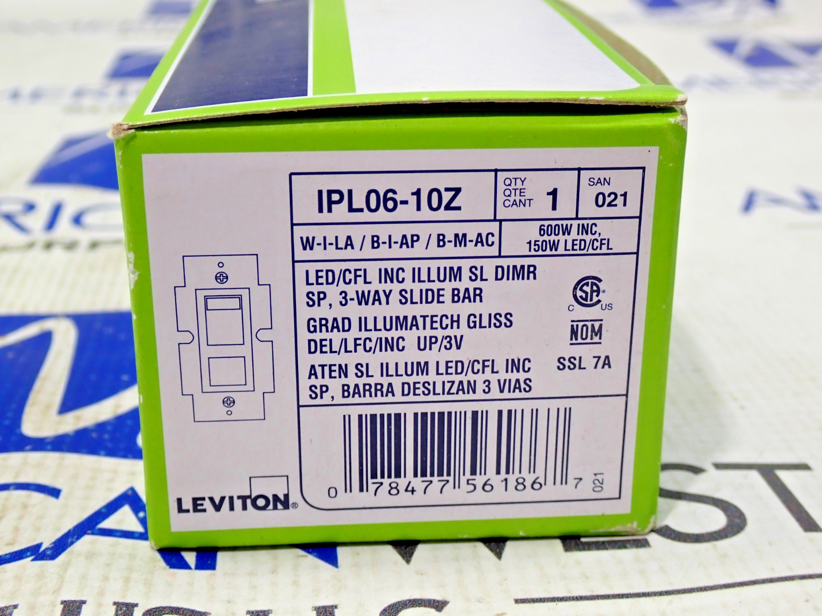 Leviton IP06-10Z ILLUMTECH Dimmer Switch 3 Way Slide Bar