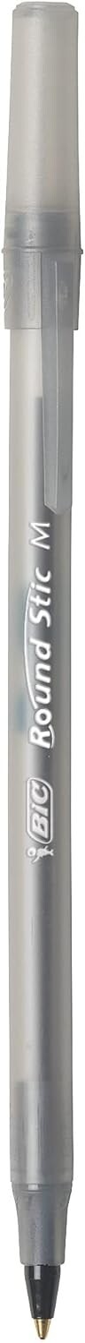 BIC Round Stic Xtra Life Black Ballpoint Pen Medium Point (1.0mm), 12-Count