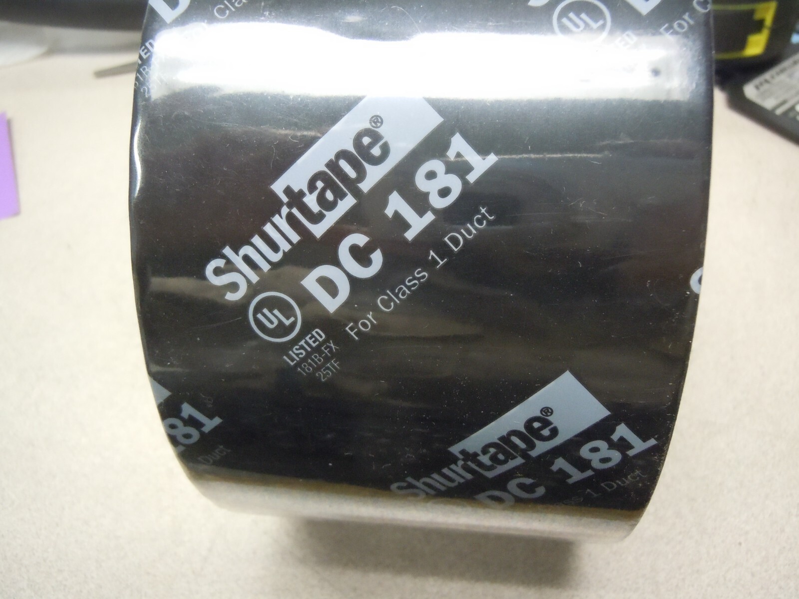 Shurtape 106634 DC 181 3″ Flex Duct Film Tape, Black Printed, 72mm x 110m