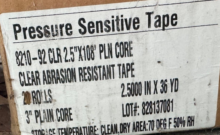 2 – Clear Abrasion Resistant Tape 2.5″ x 36 Yrds Industrial Pressure Sensitive
