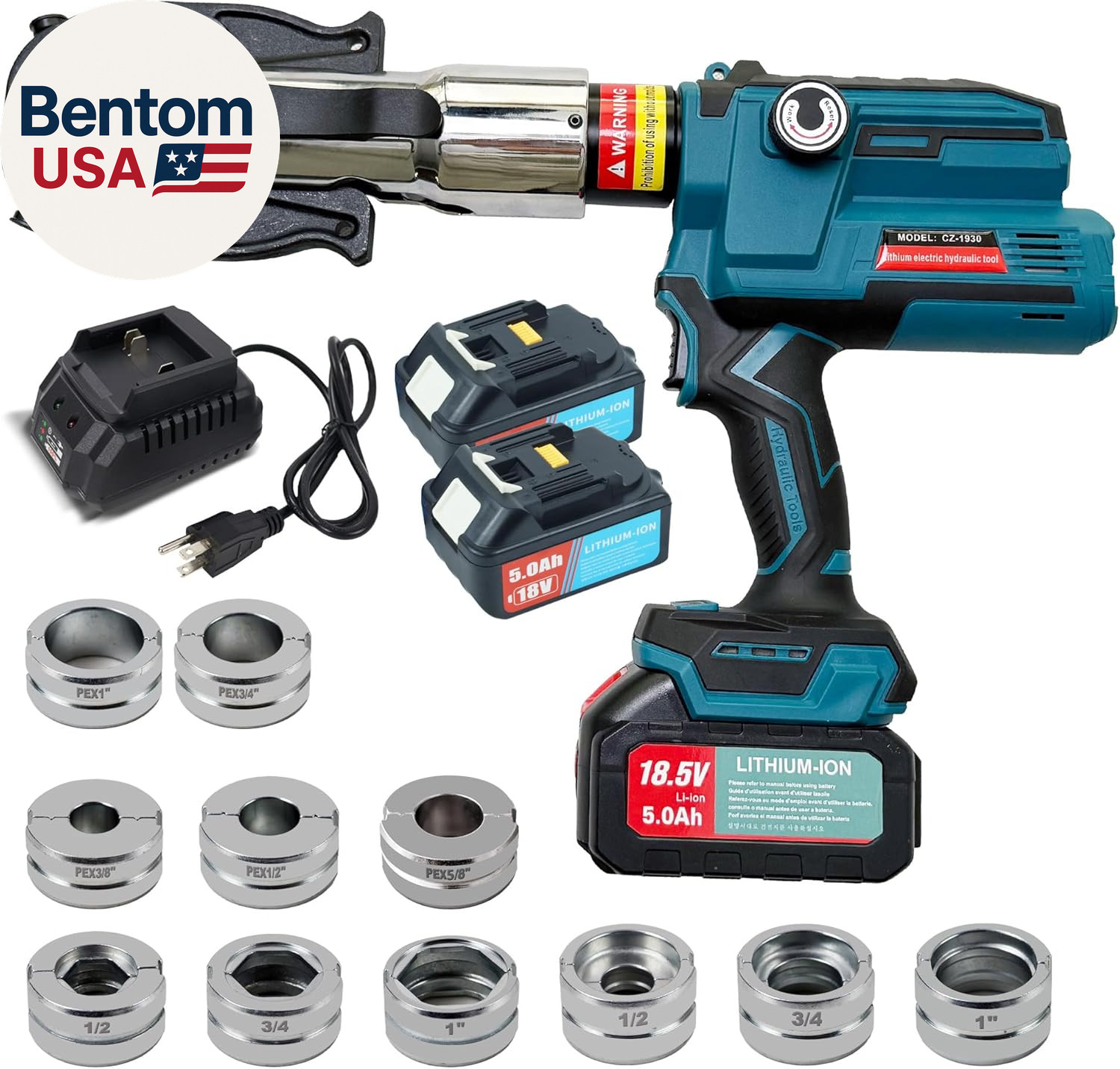 18V Cordless Plumbing Press Tool Kit W/ 1/2″,3/4″,1″ Copper & 3/8″,1/2″,5/8″,3/4