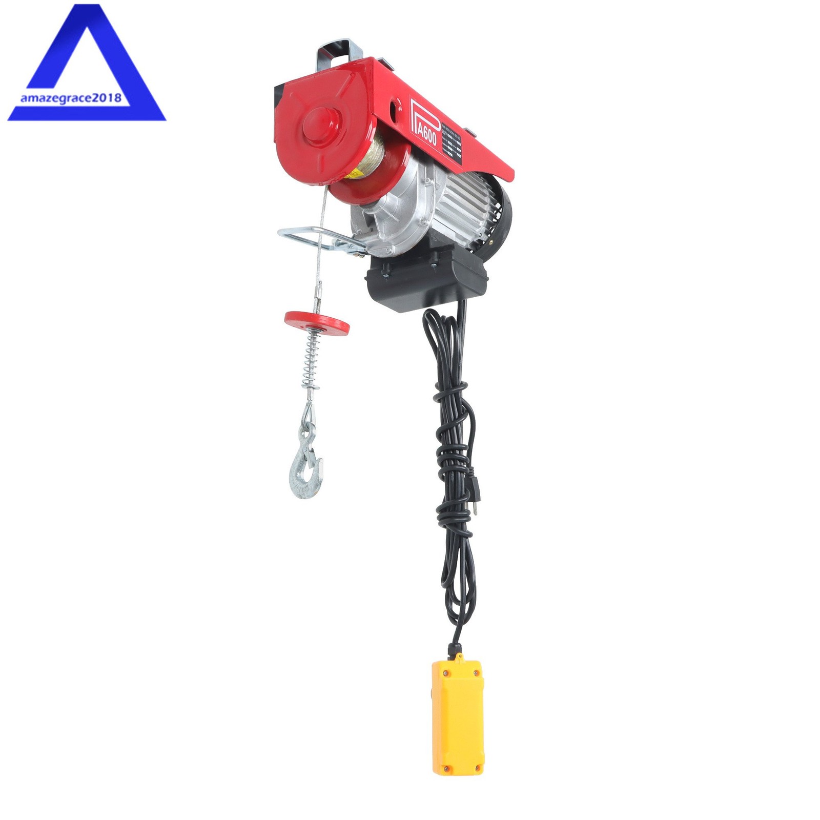 1320lbs Electric Winch 110V 1150W Mini Electric Hoist 14ft Wired Remote Control