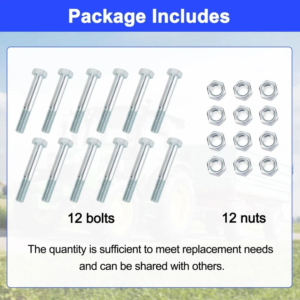 Grade 5 Shear Bolts Compatible with Rotary Cutters & Bush Hog,1/2″ x 3-1/2″ w…