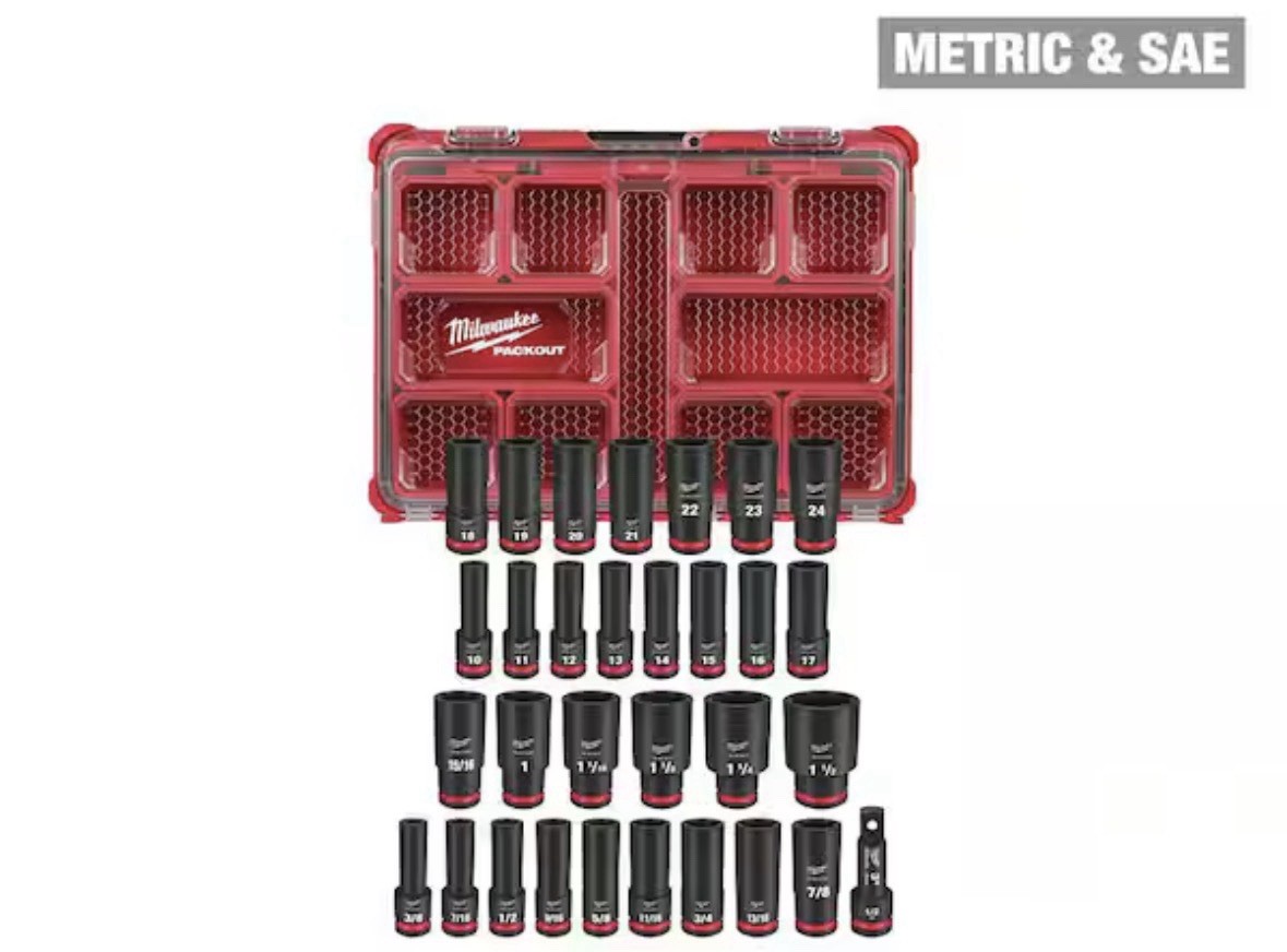 Milwaukee Tool 49-66-6806 Shockwave Impact Duty Socket 1/2 In Dr 31Pc Packout