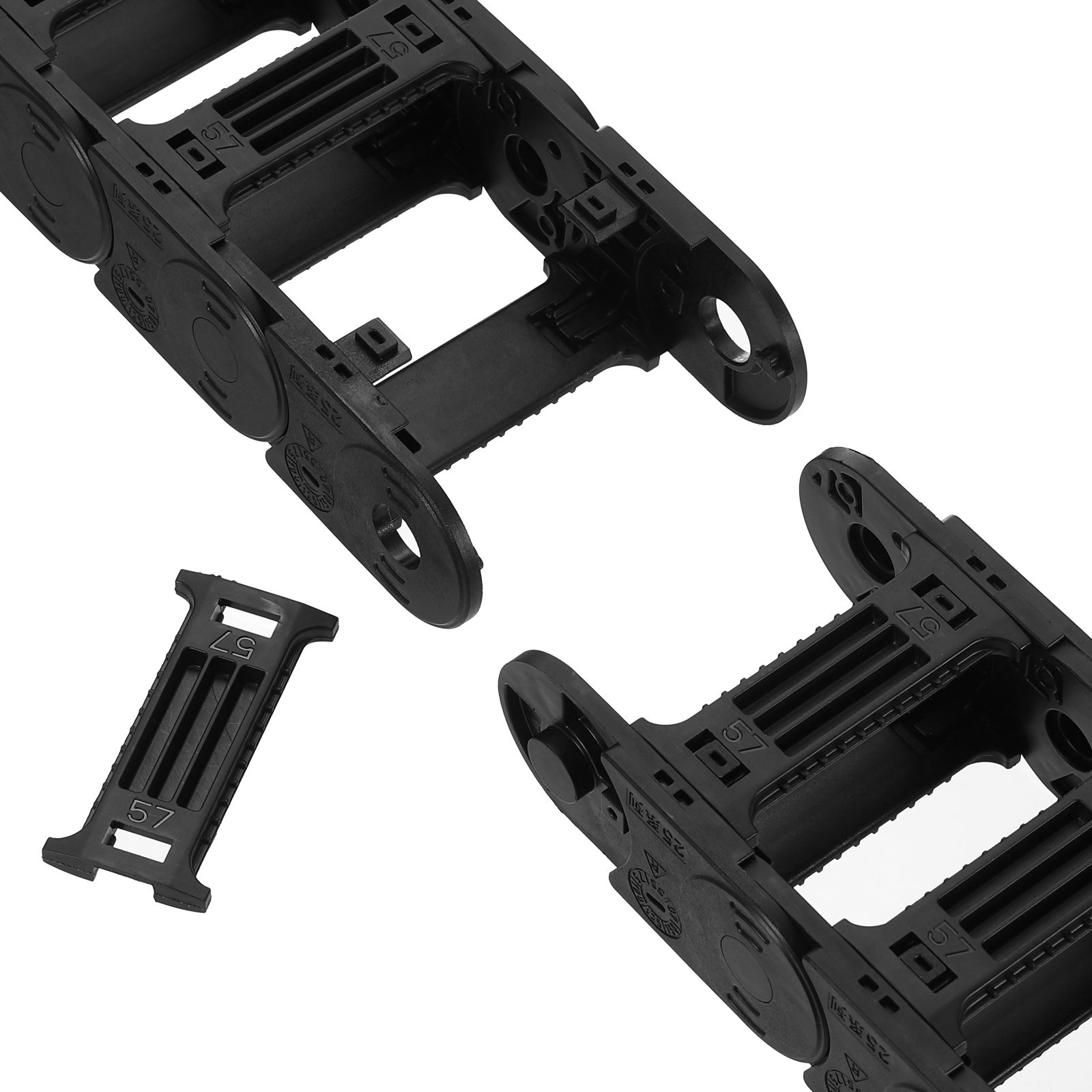Drag Chain Cable Carrier Open Type with End Connectors R55 25X57mm 1M