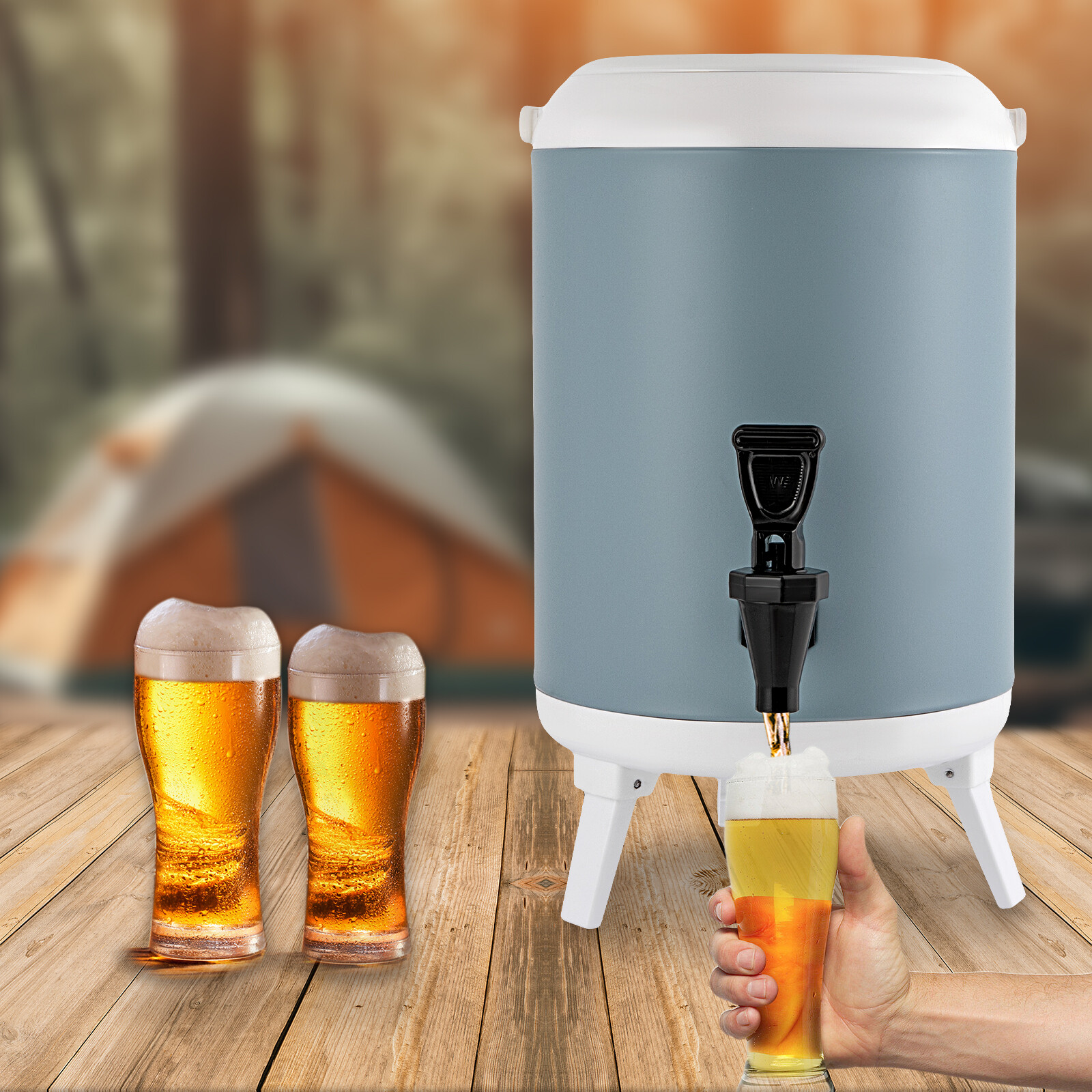 Thermal Hot & Cold Drink Dispenser 8L/1.9 Gallons Insulated Beverage Dispenser