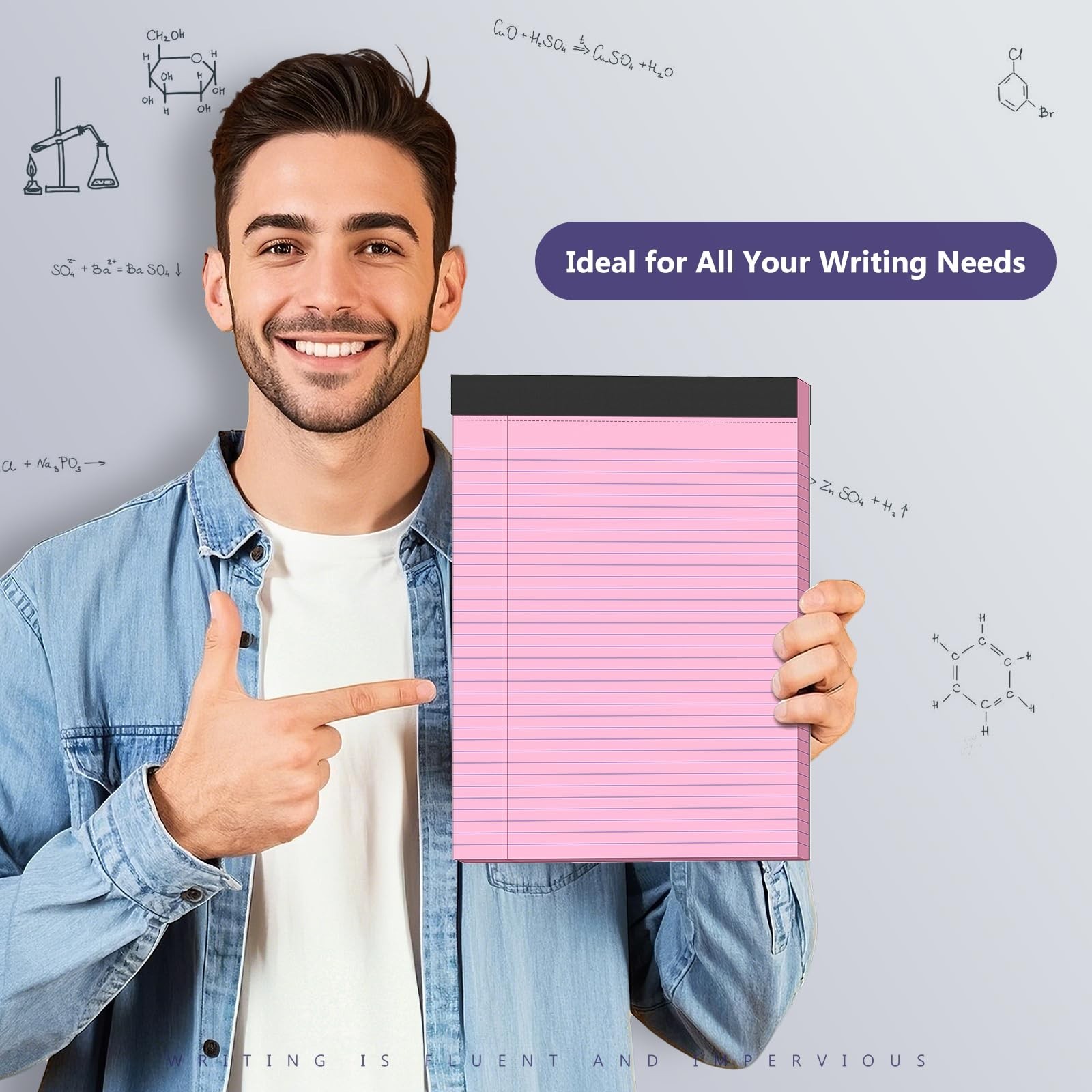6 Pack Legal Pads 8.5 x 11 College Ruled Colored Note Pads 8.5″ x 11″ Lined P…