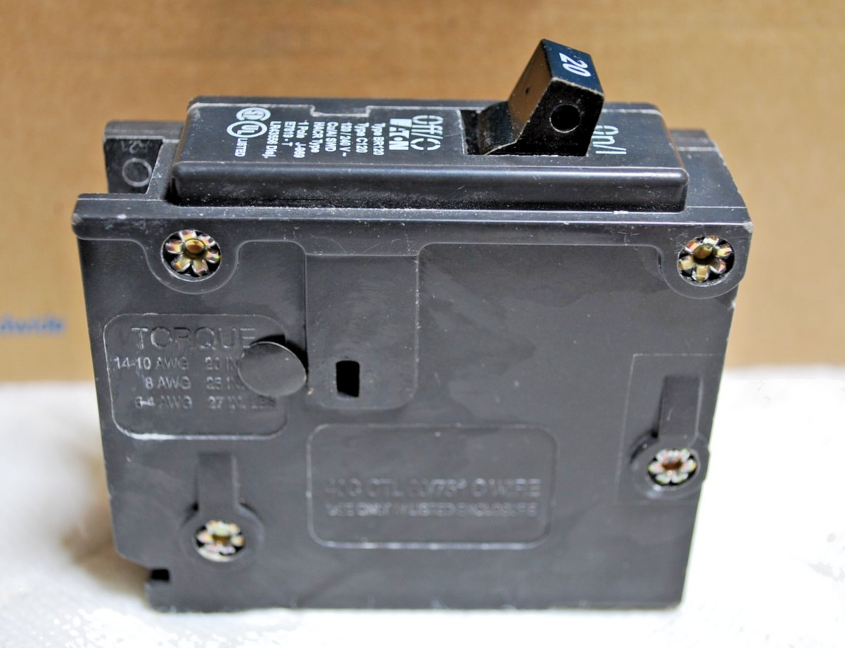Eaton BR120 20A 1-Pole Circuit Breakers 1 Box of 10 BR Type Plug-In NTO