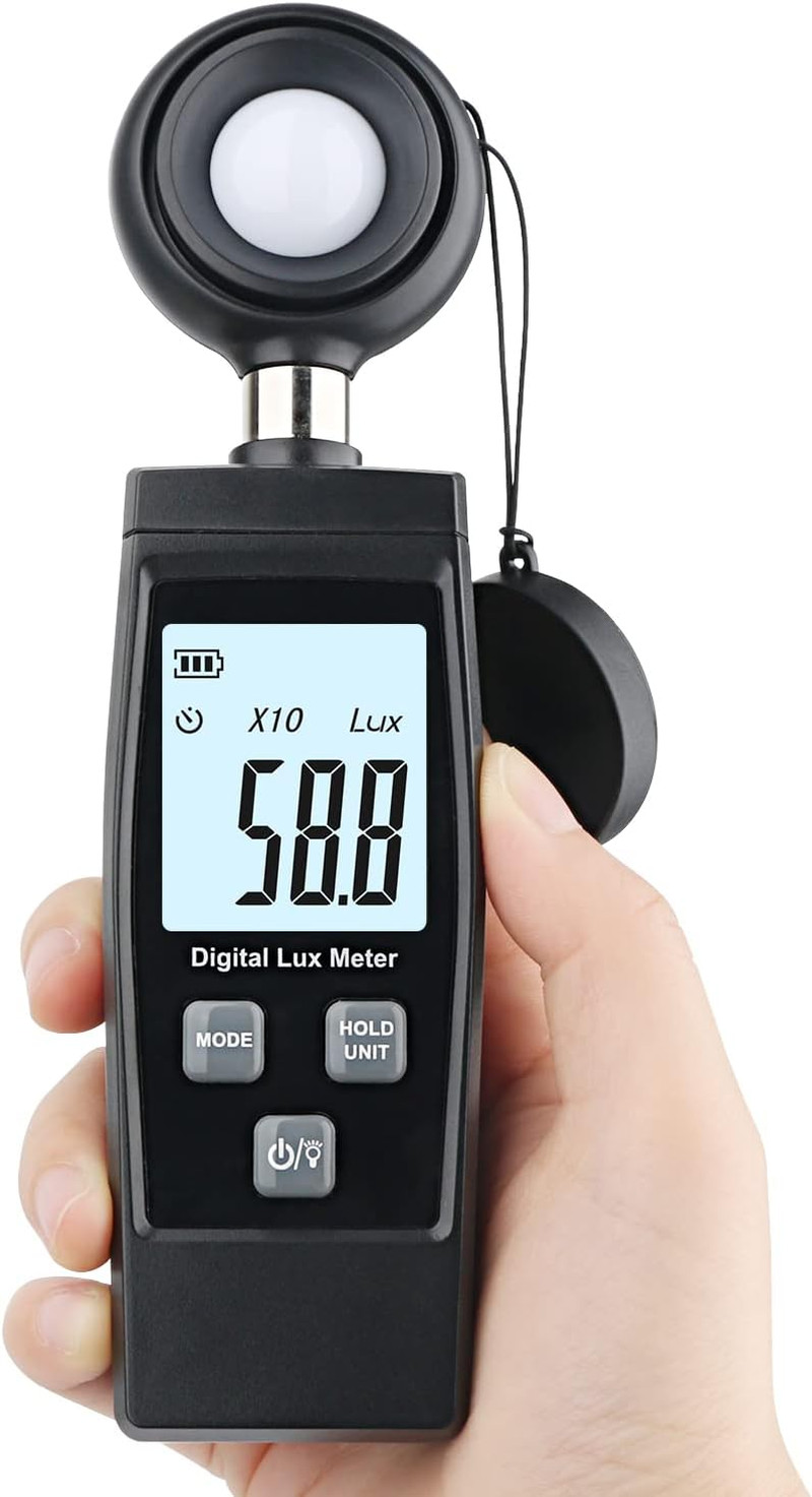 Light Meter, Handheld Lux Meter for Ambient Light Intensity Monitoring, Digital