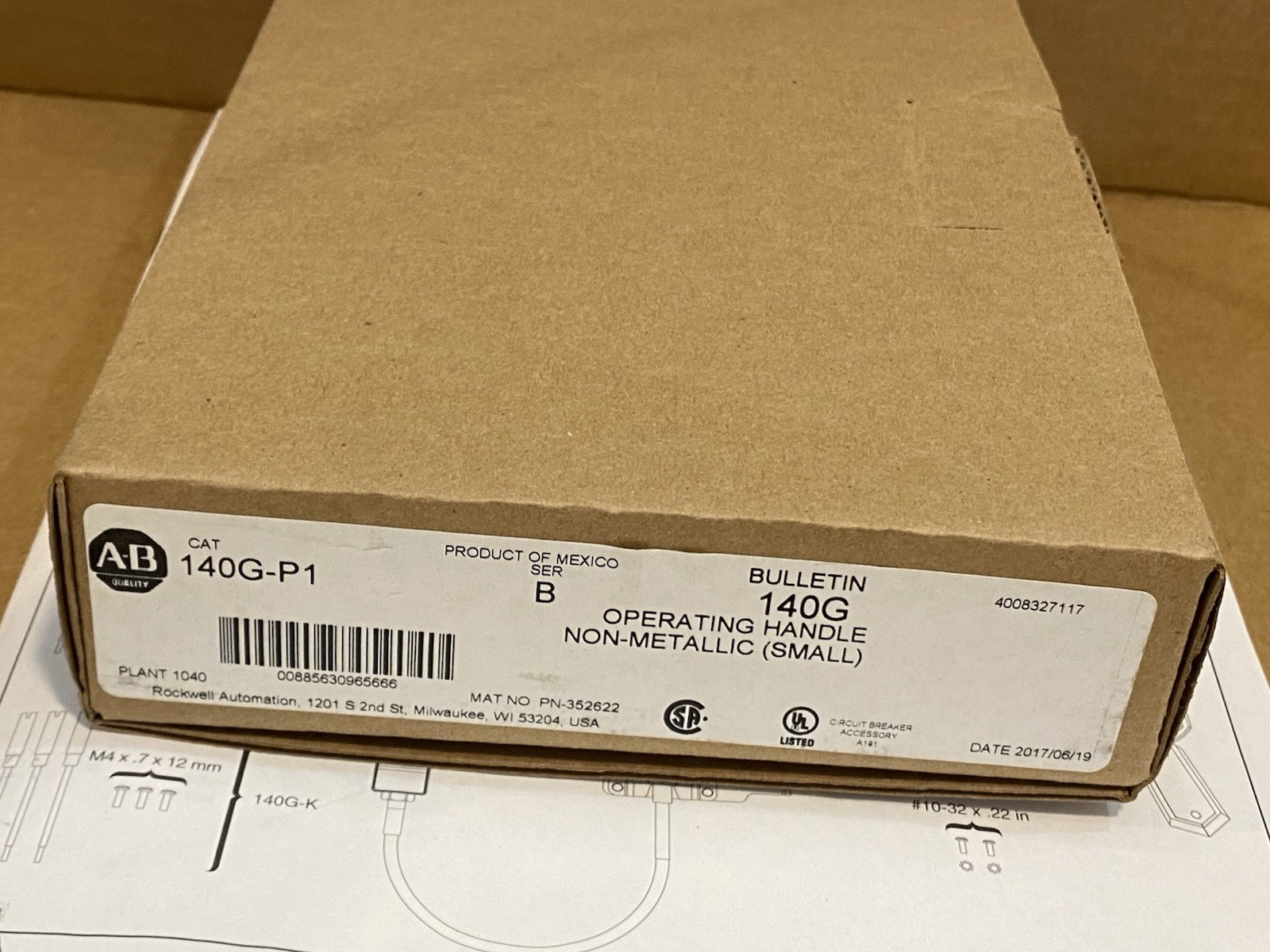 Allen Bradley 140G-G-FCX04 /A 4FT Flex Cable Operator for 125A Circuit Breaker
