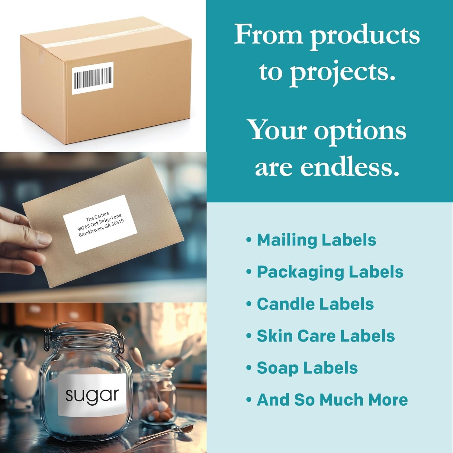 Premium Label Supply White Sticker Labels 4×2.5 200 Total