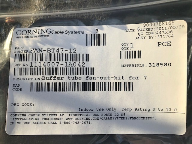 Corning FAN-BT47-12 Fan out Kits