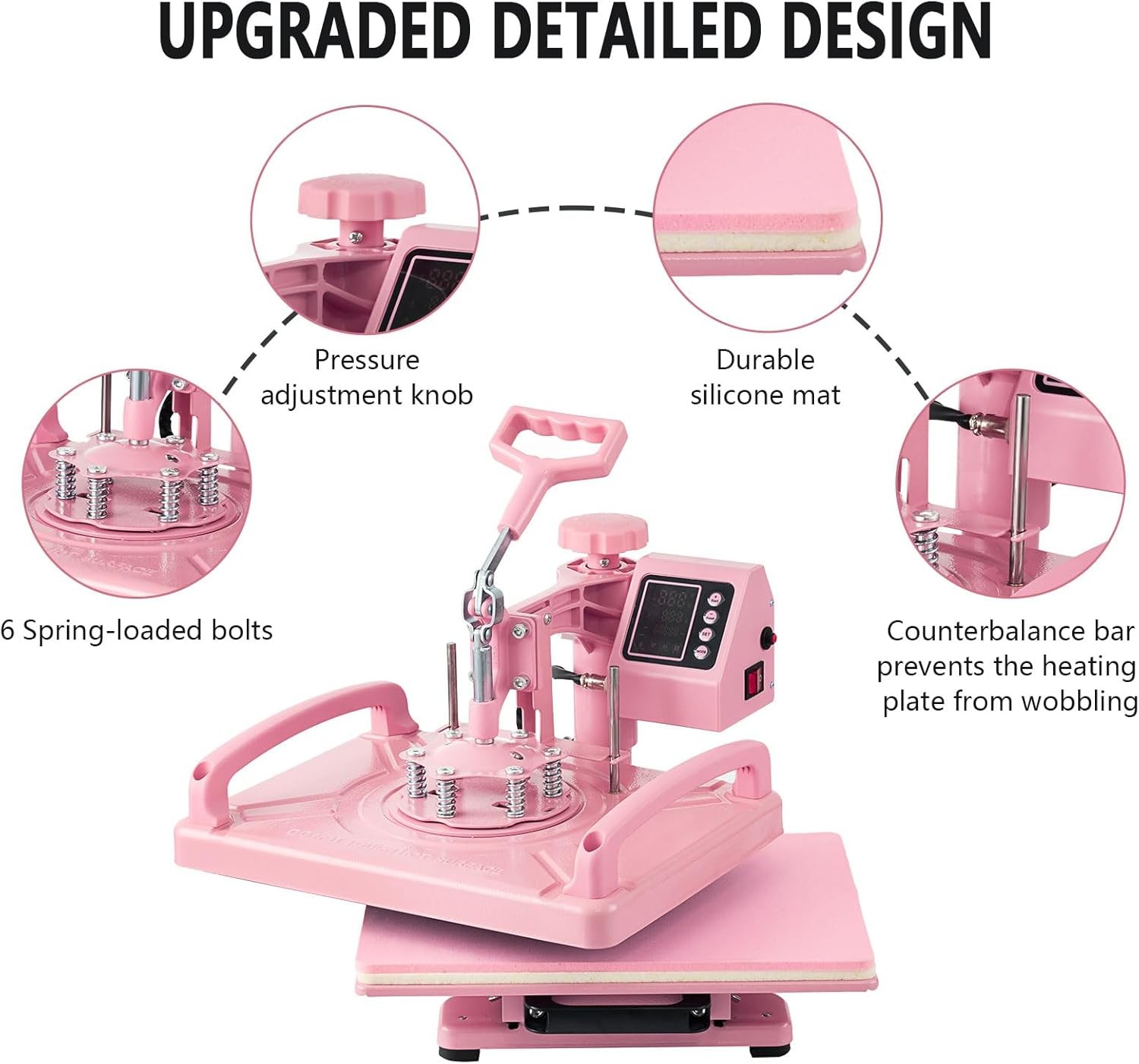 8IN1 Combo Heat Press Machine 15″x15″ Sublimation Transfer T-Shirt Mug Plate Hat