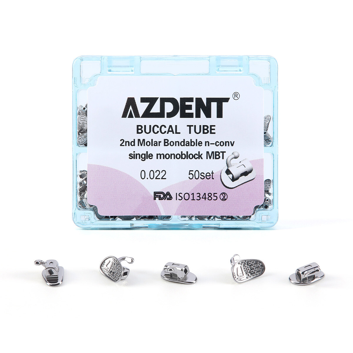AZDENT Dental Orthodontic Buccal Tubes 1st Molar Bondable Non-Conv Roth /MBT.022
