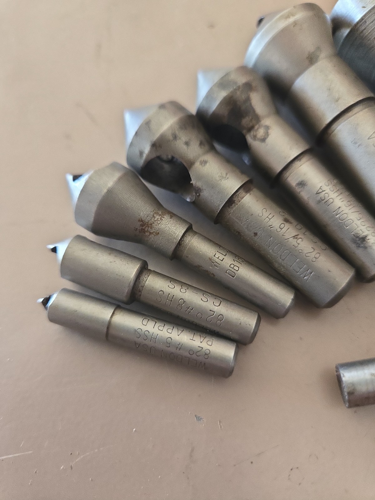 10PC LOT WELDON 60 82 90 DEGREE HSS COUNTERSINK DEBURRING TOOLS