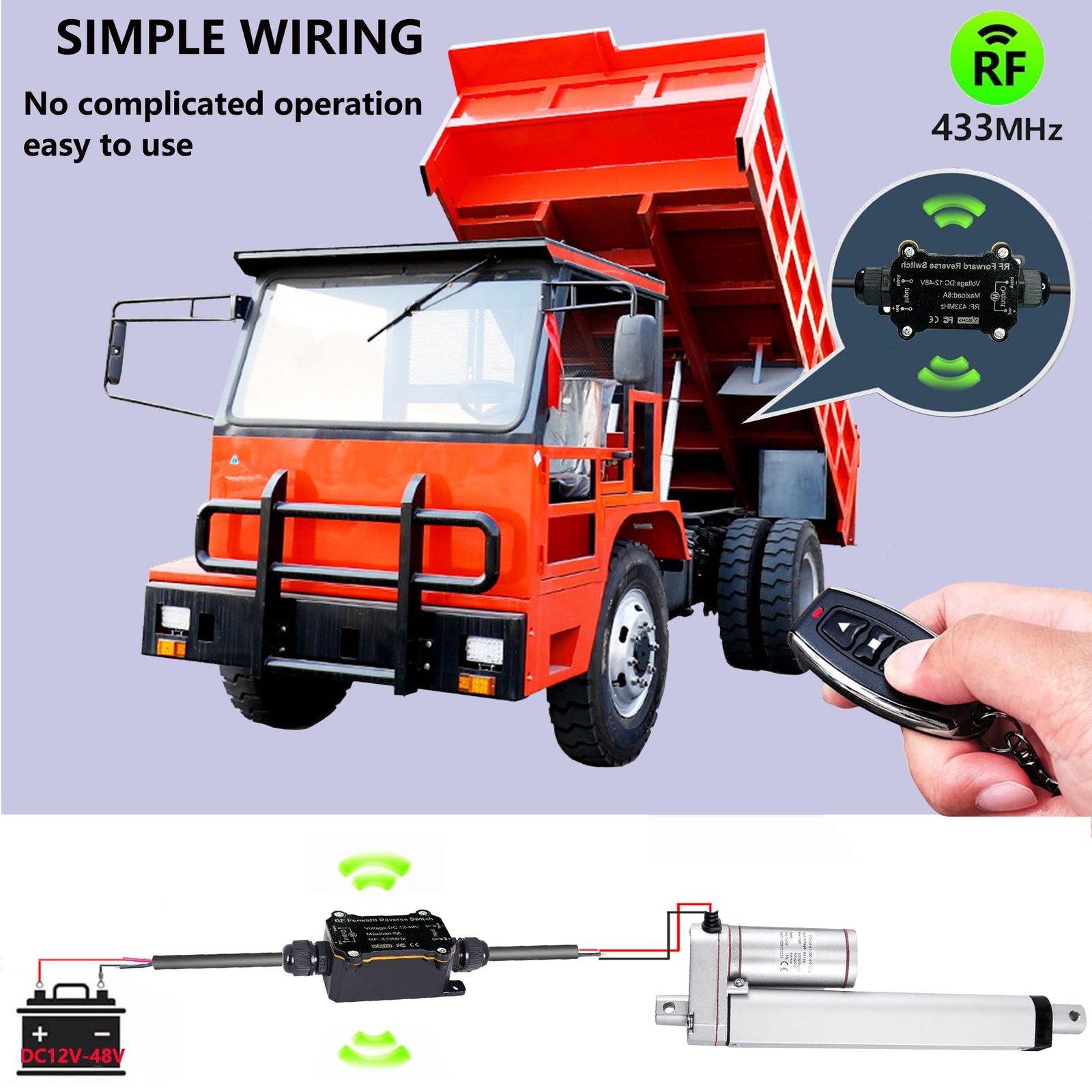 Forward and Reverse Remote Switch,DC 12V to 48V 8A Waterproof Remote Control …