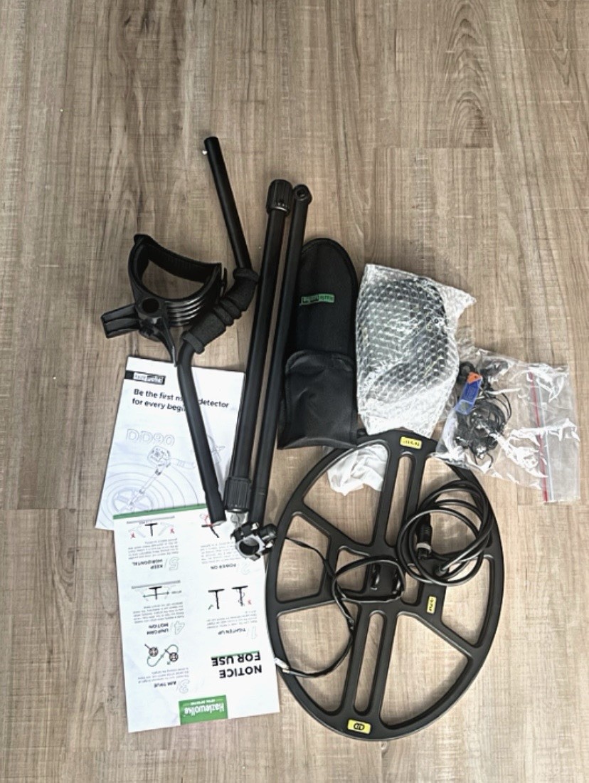 Hazlewolke DD90 Ground Search Metal Detector LCD Kit w/ Coil, Shaft, Armrest