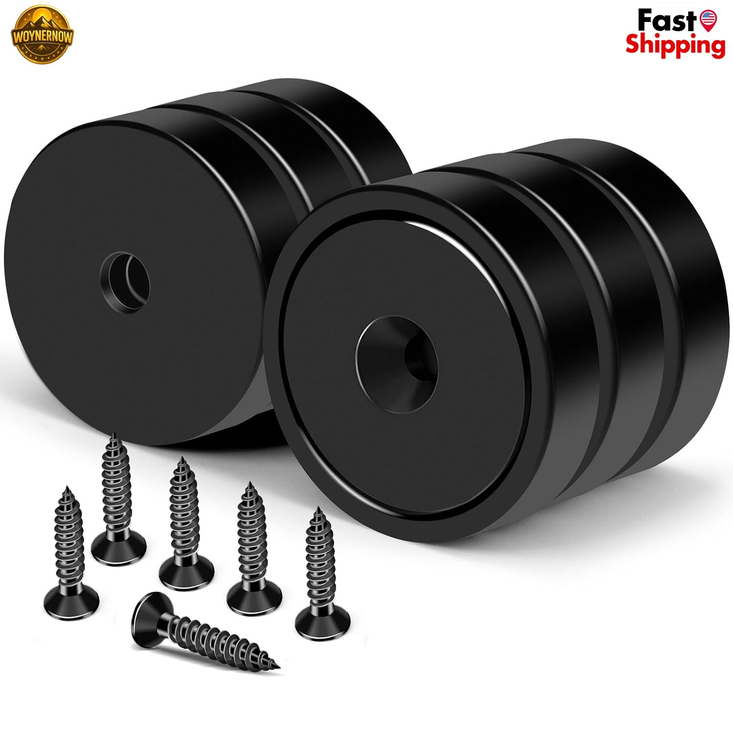 150LB Neodymium Cup Magnet with Hole Heavy Duty Screw Mount Tool Holder 6 Pack