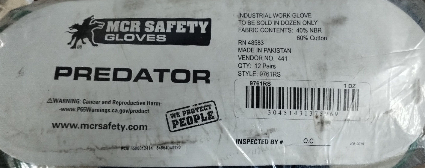 12 Pair Mcr Safety 9761Rs 11″ Chemical Resistant Gloves Nitrile Small 1 Dozen