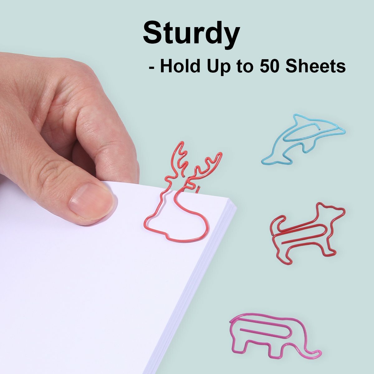 80pc 16 Cartoon Animals Shape Mini Paper Clips Stationery Bookmark Office School