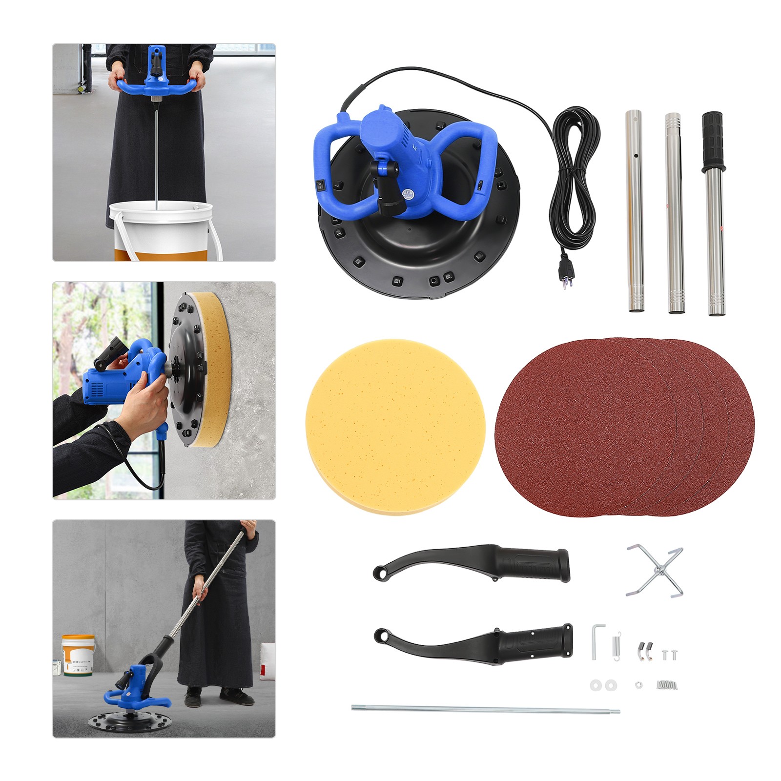 Concrete Polisher Grinder, 1680W 110V, 6 Speed 80-200 RPM, 14.96 Inch Disc