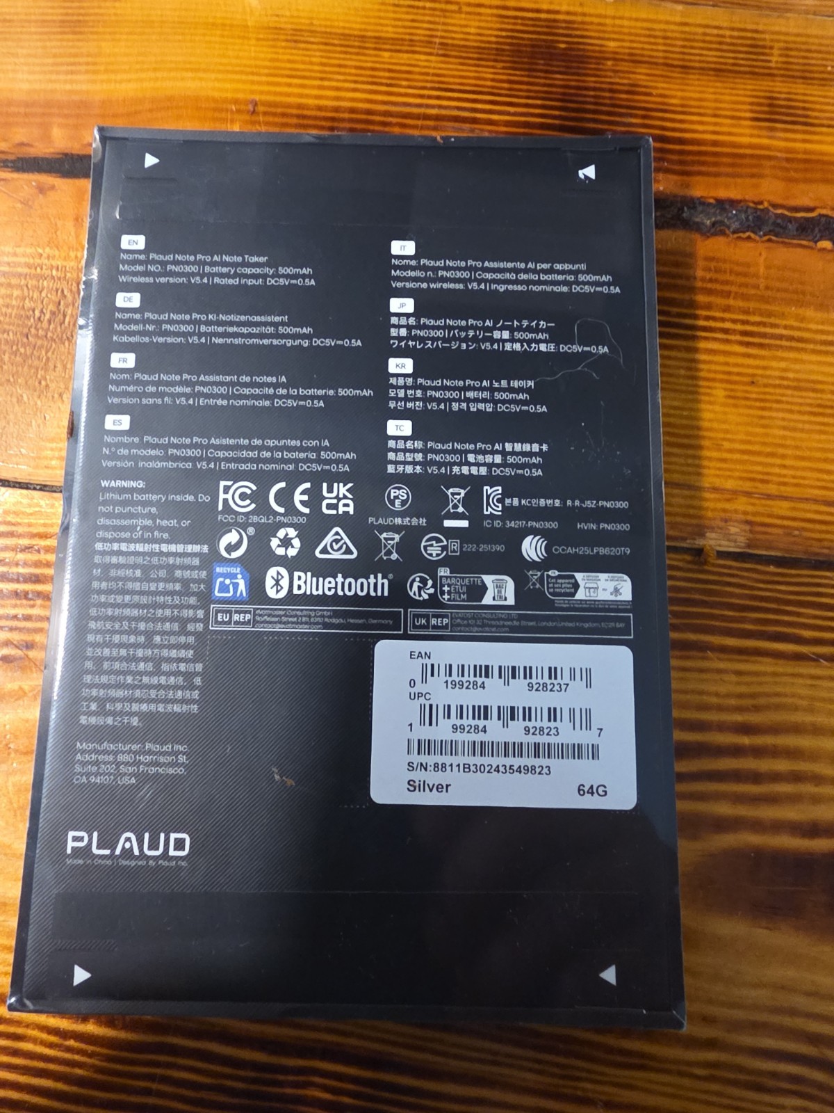 Plaud Note Pro AI Voice Recorder Note Taker PN0300 64GB Silver Brand New