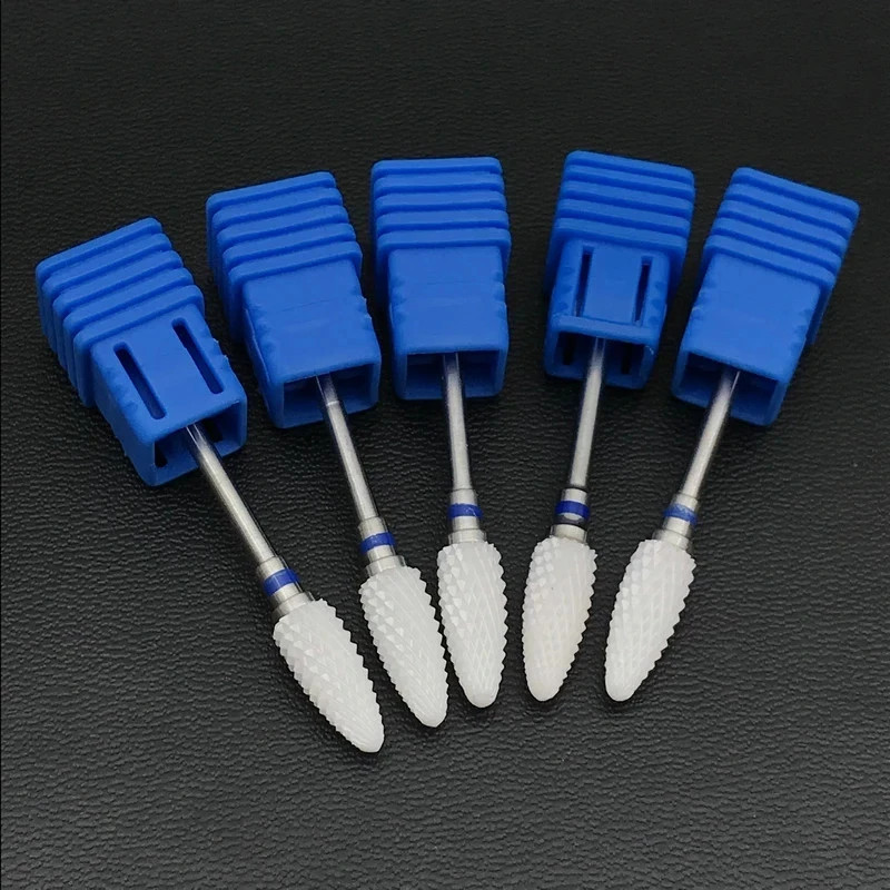5Pc Dental Lab Ceramic Zirconia Polishing Drill Burs Bullet 3/32″ HP Shank