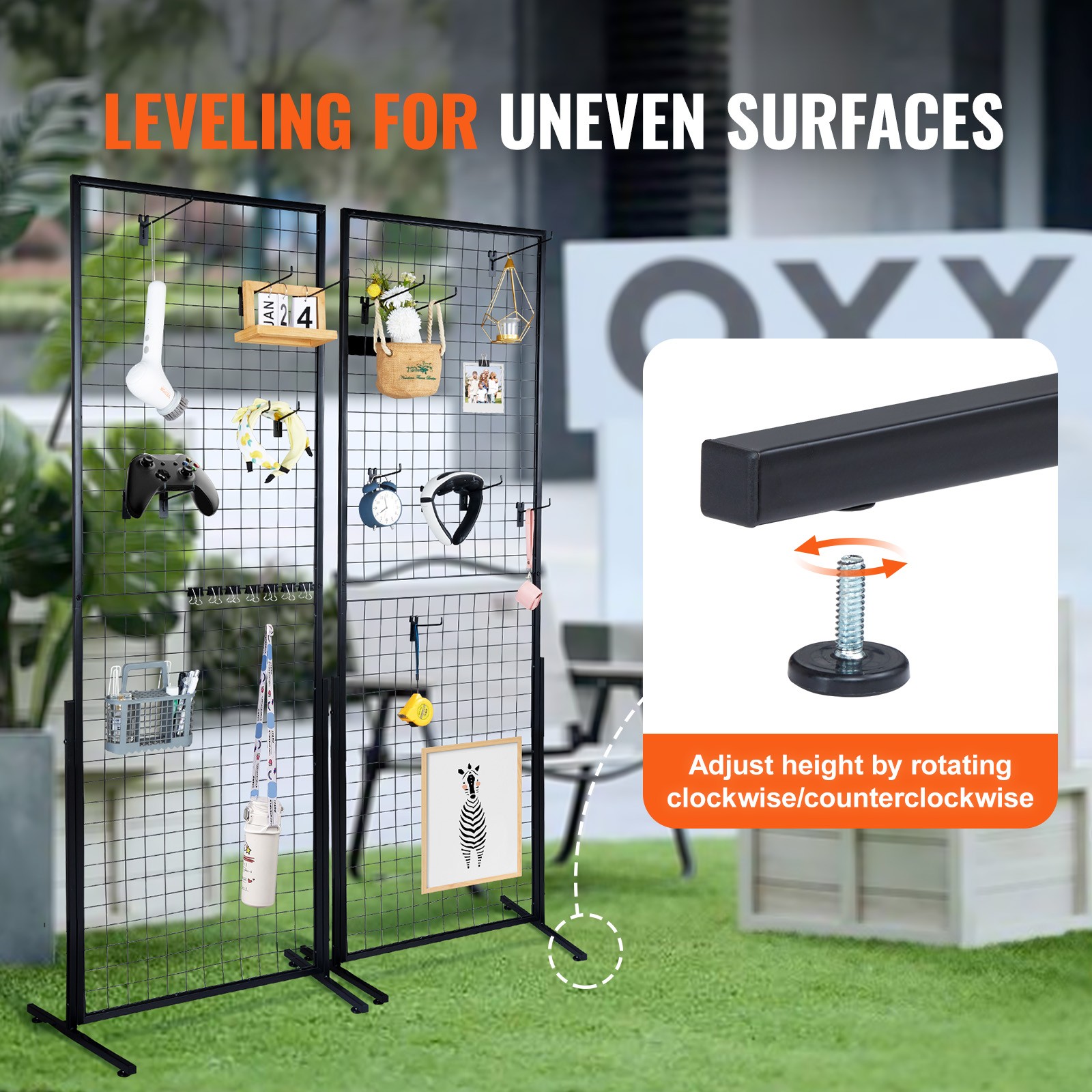 VEVOR 2′ x 5.6′ Grid Wall Panels Tower 2 Packs Wire Gridwall Display Racks